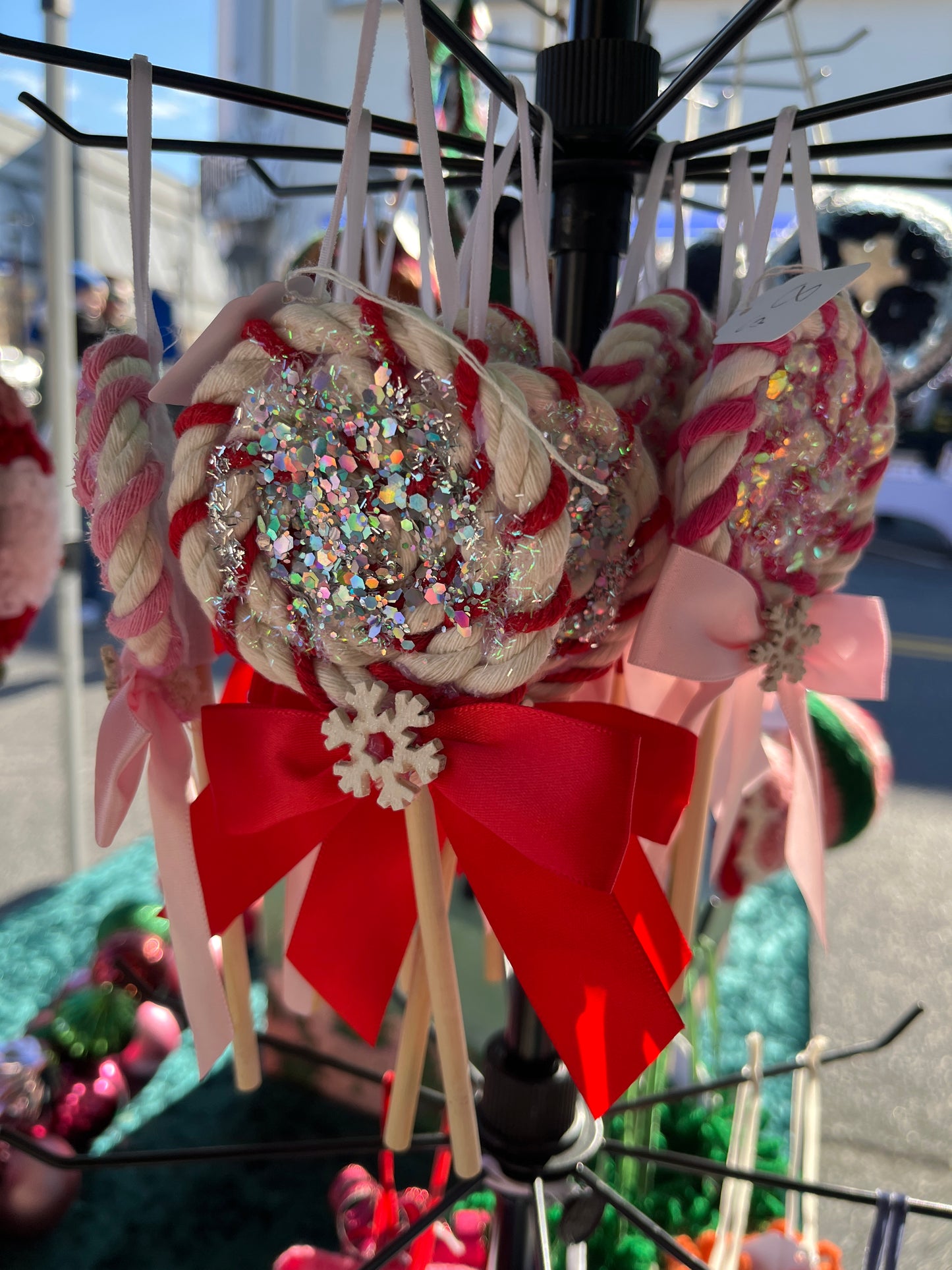 Red Macrame Lollipop
