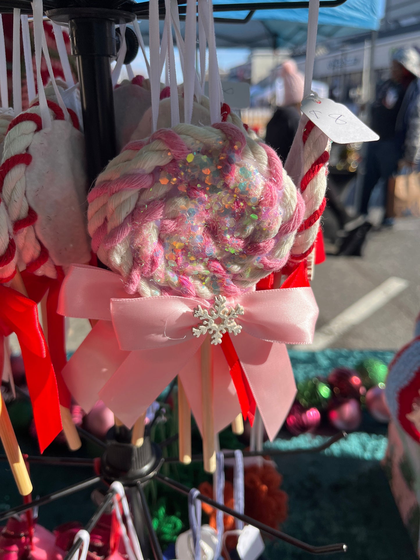 Pink Macrame Lollipop